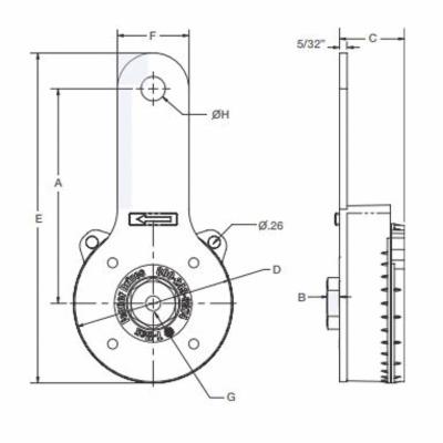 Fenner Drives RT3000 Tensioner Med Duty tapped hole T-Max Rotary Tensioner