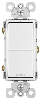 LEGRAND Pass Seymour RCD11WCC6 Dual Decorator Switch 15A 120/277V
