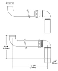 Elkay LKADOS Drain Fitting Chrome Plated Brass Offset Tailpiece