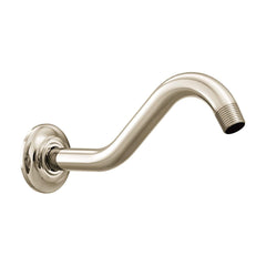 Moen 177171NL 8.75 in. Wall Mount Shepherd's Hook Shower Arm in Polished Nickel with Flange Included