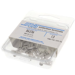 MARS 86236 Terminal Non-Insulated Solderless Size 12-10 1/4 Female Flag (13 Pack)