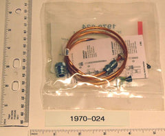 Robertshaw 1970-024 24, 20 to 30 mV, Copper/Nickel Alloy Element, Stainless Steel Jacket, Pilot Burner Thermocouple