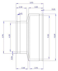 Fernco 1002-86 Coupling 8 x 6 Flexible Clay to Cast Iron/PVC