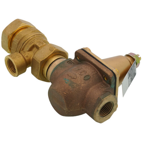 Taco 3492-050-BT1 1/2 Brass Combination Boiler Feed Valve & Backflow NPT x NPT