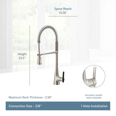 Moen S5235NL Sinema Single Handle Pull Down Kitchen Faucet in Polished Nickel