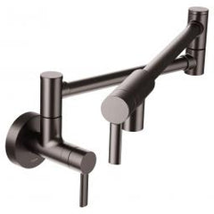 Moen S665BLS Modern Wall Mount Pot Filler Black Stainless Steel