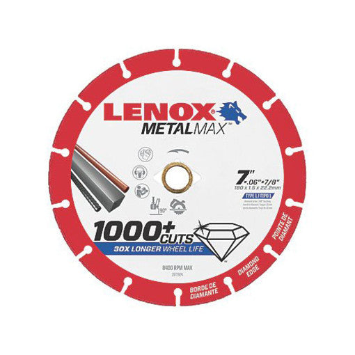 Lenox 1972924 Diamond Cut-Off Wheel - Angle Grinder - 7 x 7/8