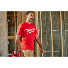 Milwaukee Tool 607R-S Heavy Duty T-Shirt Short Sleeve Logo Red S