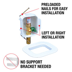 Oatey 39132 I2K Quarter-Turn F1960 PEX Ice Maker Supply Box