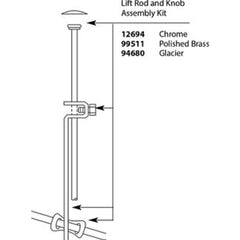 Moen 12694 Lift Rod Kit Chrome