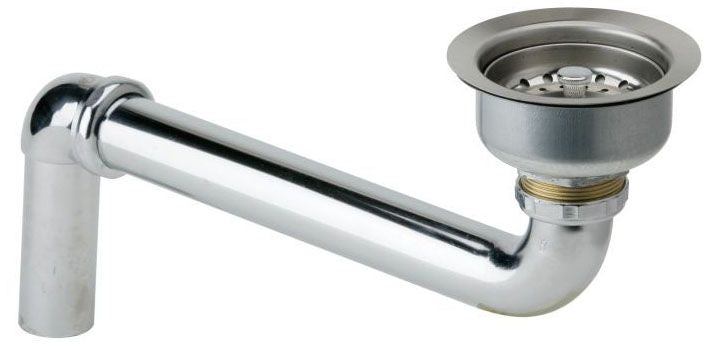 Elkay LKAD35 3-1/2 Drain Fitting Stainless Steel Body Strainer Basket and Offset Tailpiece