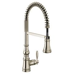 Moen S73104NL Weymouth Single Handle Pull Down Kitchen Faucet in Polished Nickel