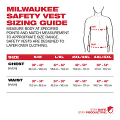 Milwaukee Tool 48-73-2247 Class 2 High Visibility Orange Mesh One Pocket Safety Vest - 2X/3X