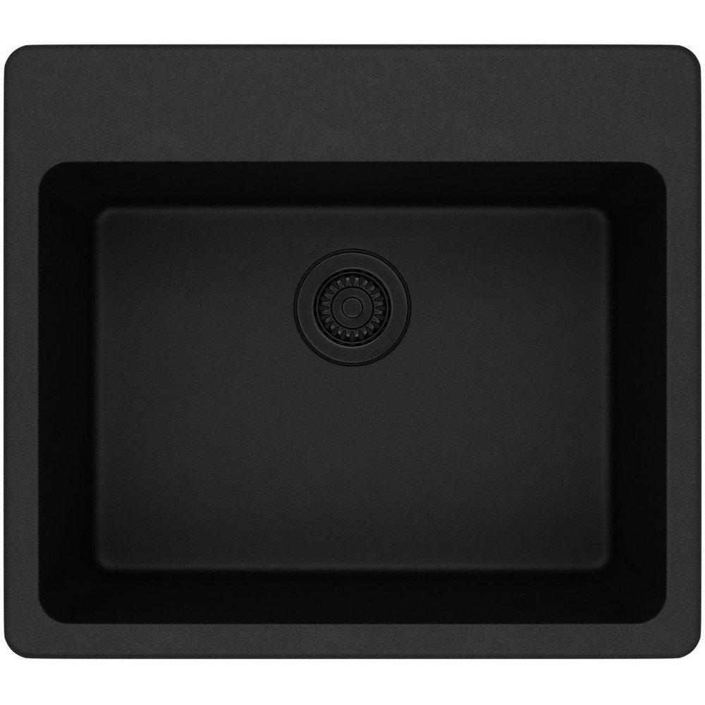 Elkay ELG2522BK0 Quartz Classic 25 x 22 x 9-1/2 Single Bowl Drop-in Sink Black