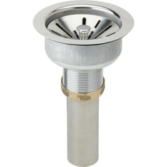 Elkay LK335 3-1/2 Drain Fitting Type 316 Stainless Steel Body Strainer Basket with Rubber Seal and Tailpiece