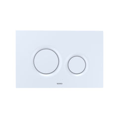 TOTO YT930#WH Dual Flush Round Push Button Plate for Select DuoFit In-Wall Tank Unit, White Matte