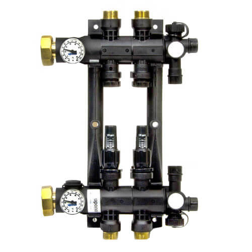 Uponor A2670201 Engineered Plastic Heating Manifold Assembly With Flow Meter (2 Outlets)