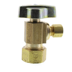 Brasscraft KTCR09XR 1/4-Turn Water Stop Angle Valve 1/2 Inch Nominal Compression x 1/4 Inch OD Compression