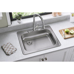 Dayton GE12521L3 25 x 21-1/4 in. 3 Hole Stainless Steel Single Bowl Drop-in Sink