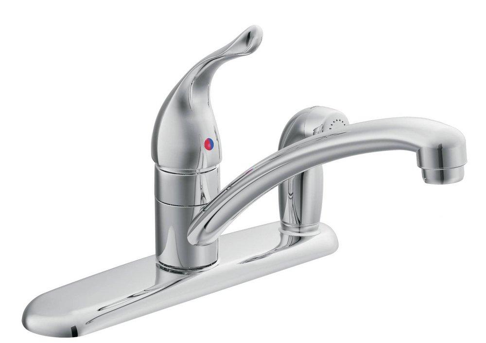 Moen 67434 Chateau Chrome One Handle Kitchen Faucet with Side Spray