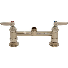 T&S Brass B-0220-LN Double Pantry Swivel Base Faucet, Deck Mount, 8 Centers