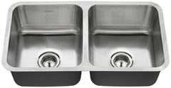 American Standard 18DB.9321800T.075 32 x 18 Stainless Steel Double Bowl Undermount Kitchen Sink