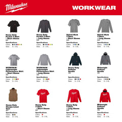 Milwaukee Tool 607R-M Heavy Duty T-Shirt Short Sleeve Logo Red M