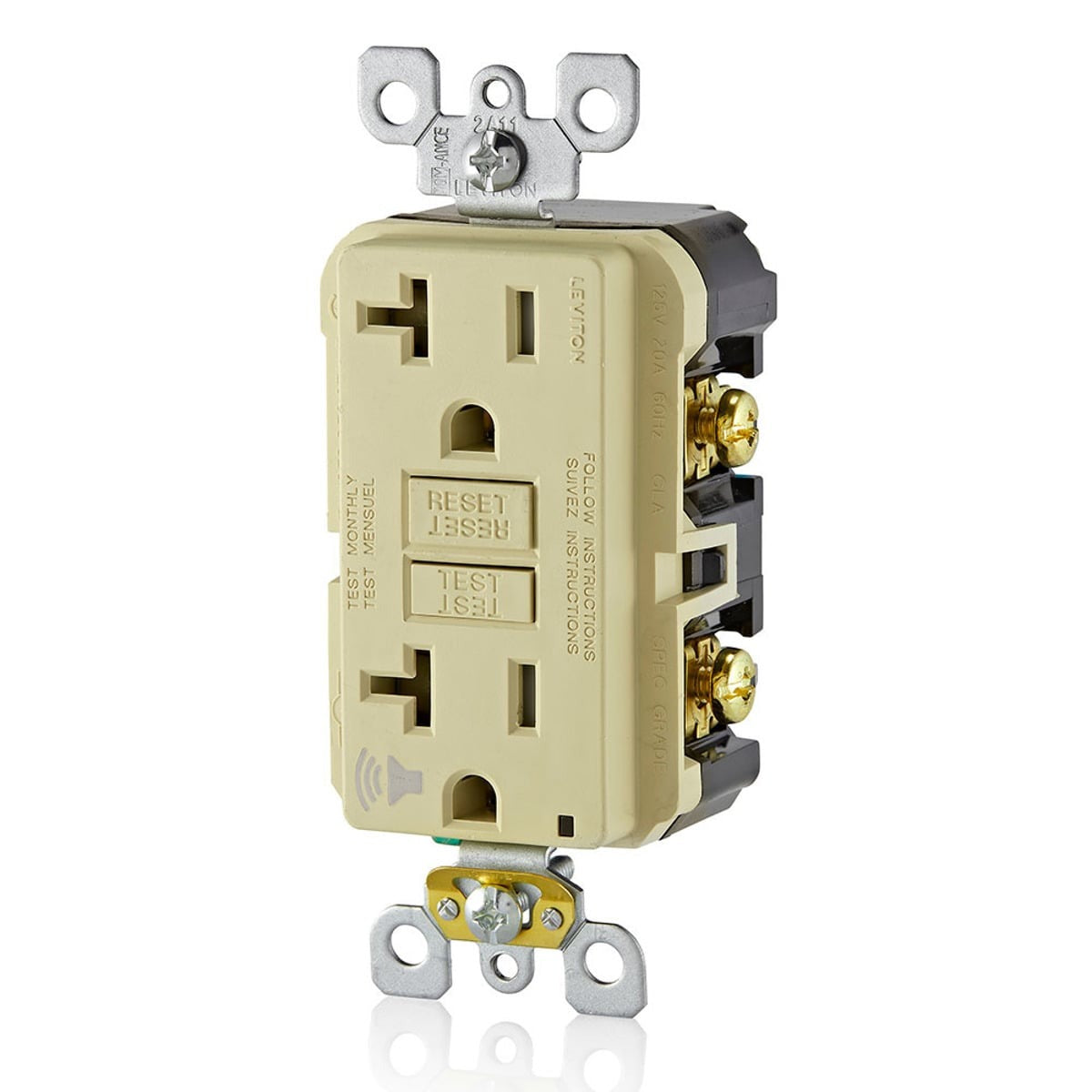 LEVITON Leviton GFTA2-I SmartlockPro Self-Test Slim GFCI 20 Amp (Slim) TRSGF20V