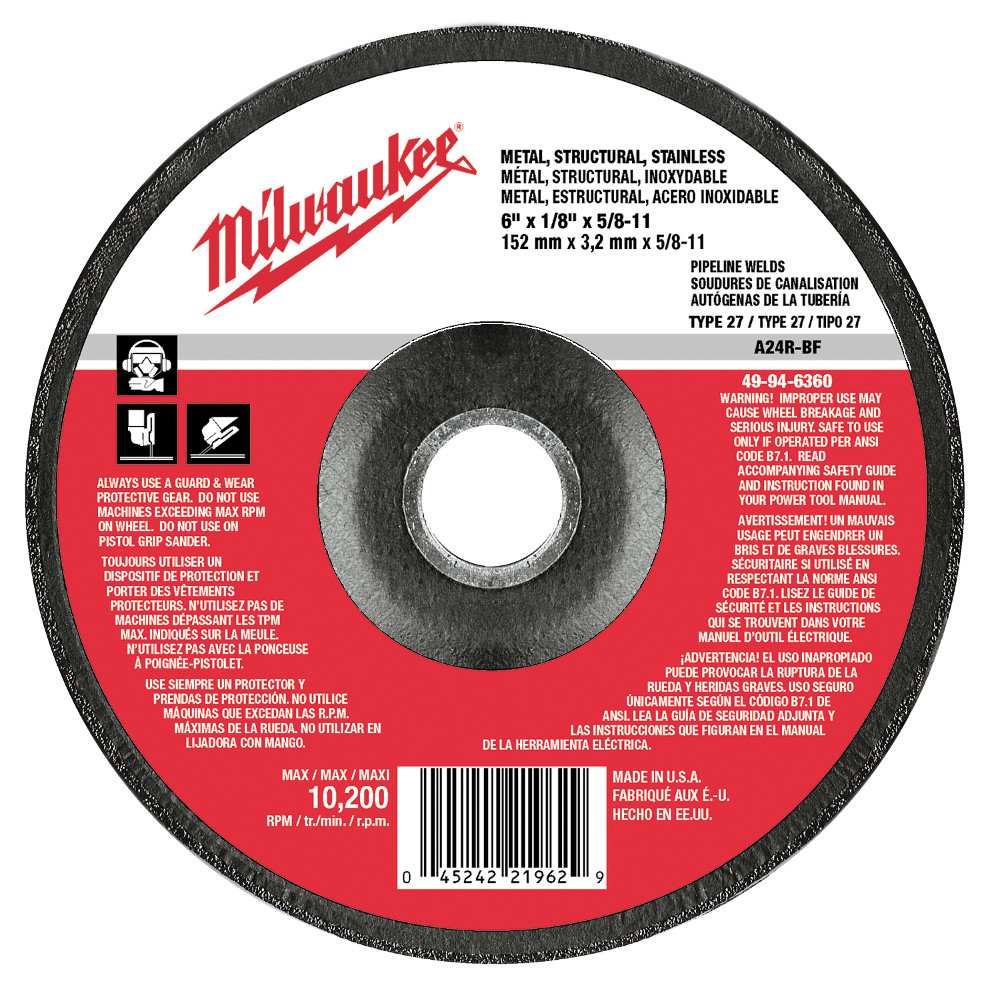 MILWAUKEE 49-94-4525 GRINDING & CUT OFF WHEELS