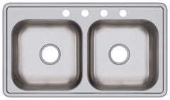 Dayton D233194 Drop-In Kitchen Sink 33 x 19 x 6-7/16 4 Hole