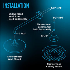 Toto TBW02003U4#CP G Series 1.75 GPM Single Spray 8.5 Inch Square Showerhead with Comfort Wave Technology