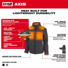 Milwaukee Tool 234G-21L Women's Heated AXIS Jacket Kit Gray Large