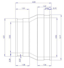 Fernco 1056-43 Flexible Pipe Coupling, 4 x 3 in Nominal, Cast Iron/Plastic End Style, PVC