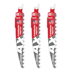 Milwaukee 48-00-5331 The AX with Carbide Teeth for Pruning & Clean Wood SAWZALL Blade 3PK