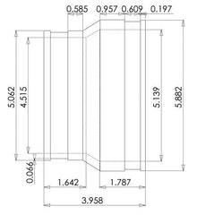 Fernco 1002-44 4 x 4 Flexible Coupling Clay to Cast Iron or Plastic