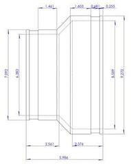 Fernco 1056-86 8 x 6 Flexible Coupling Standard PVC DWV