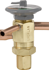 Sporlan 151365 3/8 x 1/2 ODF x ODF R-410A 700 PSI Brass Charge GA Externally Adjustable Balanced Port Thermostatic Expansion Valve