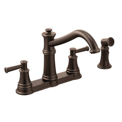 Moen 7255ORB Belfield Two Handle Kitchen Faucet with Side Spray in Oil Rubbed Bronze