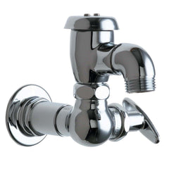 Chicago Faucets 952-CP Single Cross Handle Wall Mount Service Faucet in Polished Chrome