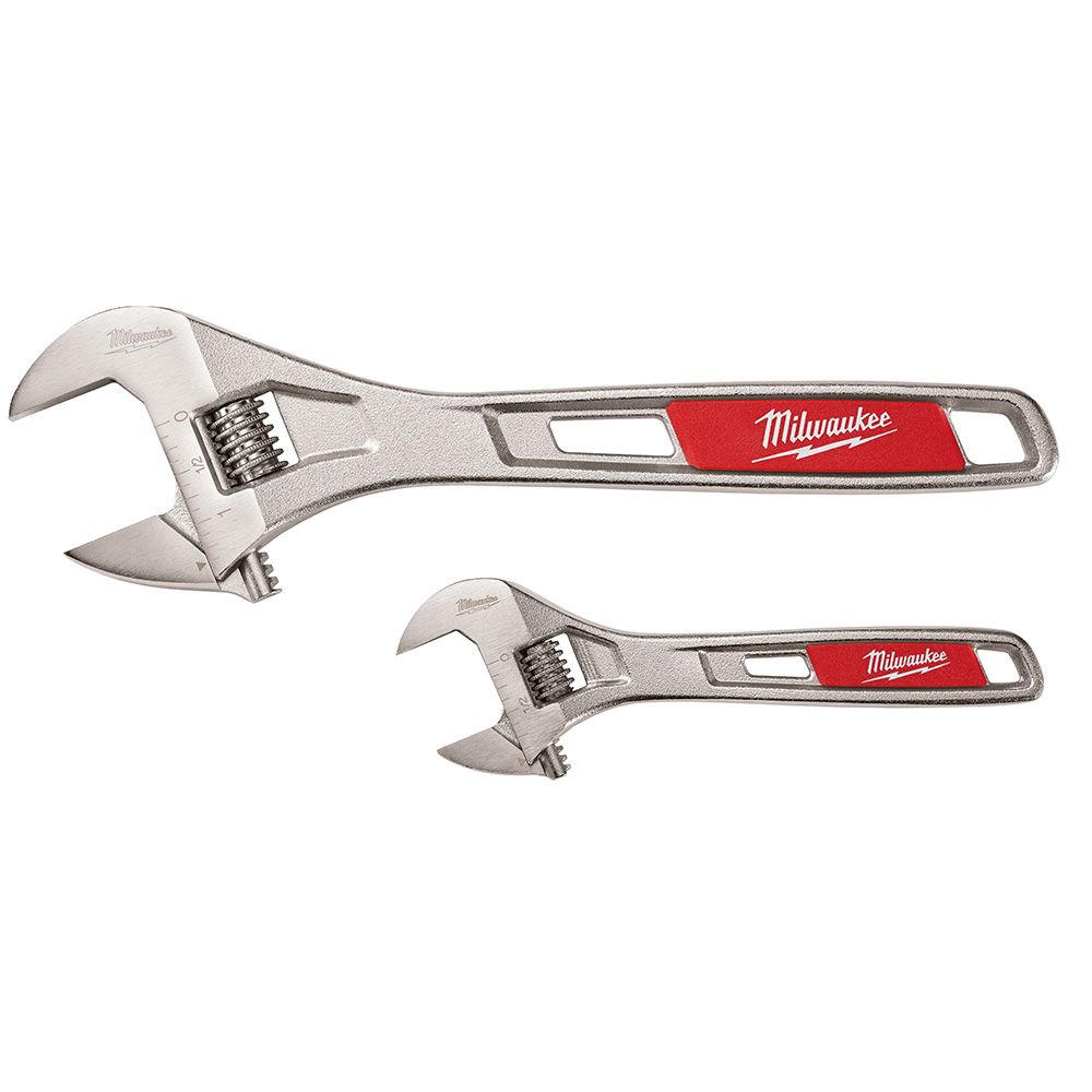 Milwaukee 48-22-7400 Adjustable Wrench Set Power 6 and 10 Adjustable Wrench
