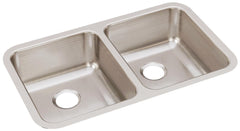 Elkay ELUH3118 Lustertone Classic Stainless Steel 30-3/4 x 18-1/2 x 7-7/8 Equal Double Bowl Undermount Sink