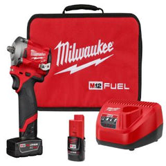 Milwaukee 2554-22 M12 FUEL Stubby Impact Wrench Kit 12V (3/8 in Drive)