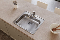 Dayton GE125213 Kitchen Sink 25 x 21-1/4 x 5-3/8 3-Hole Single Bowl Drop-In Sink
