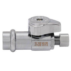 BrassCraft G2CP04XC1 1/2 x 1/4 in. Press x Compression Straight Supply Stop Valve in Chrome