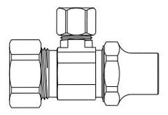 BrassCraft SCR19X C Multi-Turn Angle Stop Valve 1/2 x 3/8 Compression x Compression