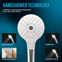 Toto TBW02015U4#CP G Series 1.75 GPM Multifunction 4 Inch Square Handshower with ACTIVE WAVE, COMFORT WAVE, and WARM SPA