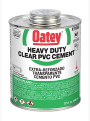 Oatey 31008 Heavy Duty PVC Cement 32 oz Container Clear