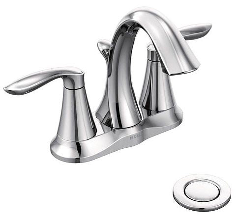 Moen 6410 Eva Two Handle Centerset Bathroom Sink Faucet in Chrome