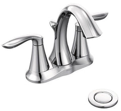 Moen 6410 Eva Two Handle Centerset Bathroom Sink Faucet in Chrome