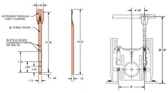 Holdrite 114-C Carrier Bracket 1 Inch CTS 23-1/4 Inch x 2-1/2 Inch